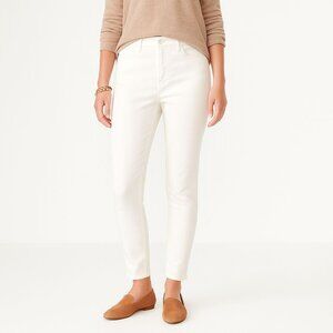 NEW J Jill Womens Denim Leggings White Stretch Fitted Jean Mid Rise Size 10